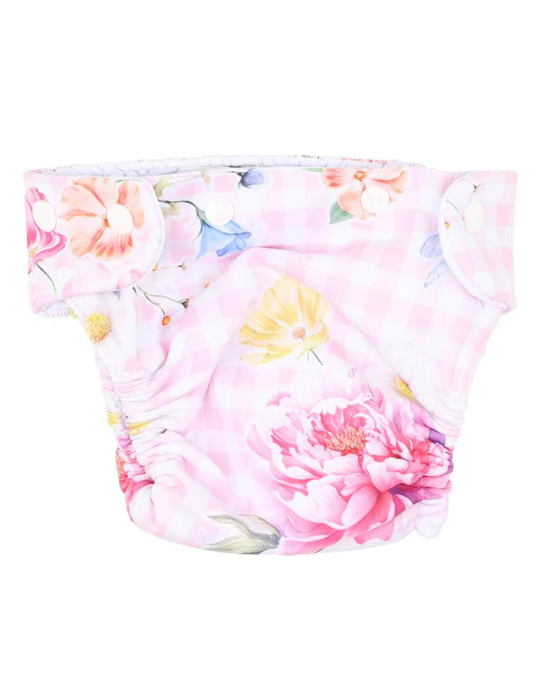 Connie Print Aqua Nappy