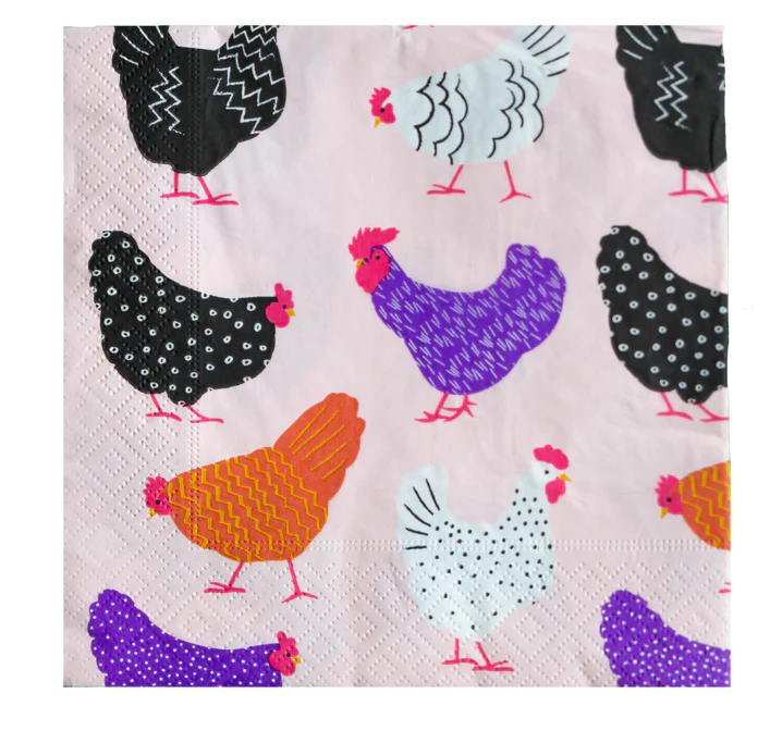 Bright Hens Paper Napkins